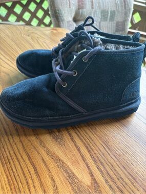 UGG Women’s Navy Blue Suede Lace-Up Ankle Boots Size 7